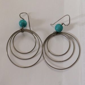 Sterling silver triple hoop earrings